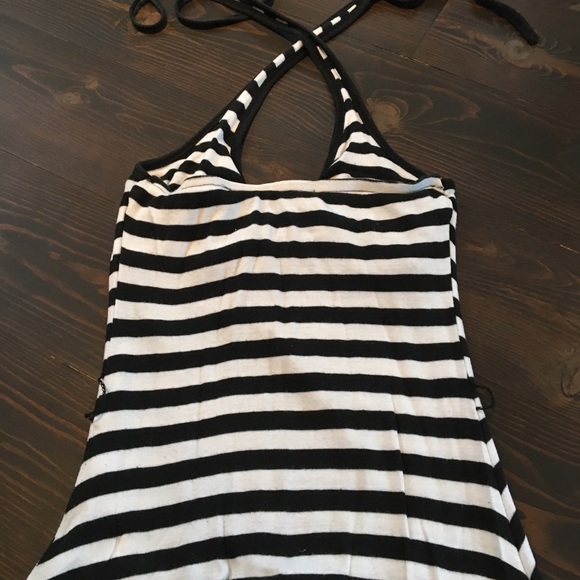 Ezekiel Striped halter summer dress with tie at waist - Picture 2 of 4